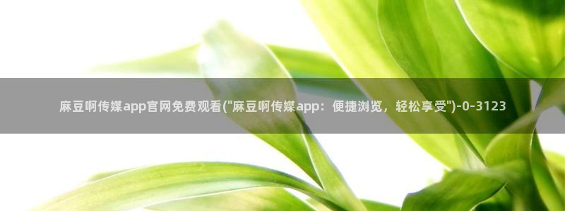 麻豆内容整理